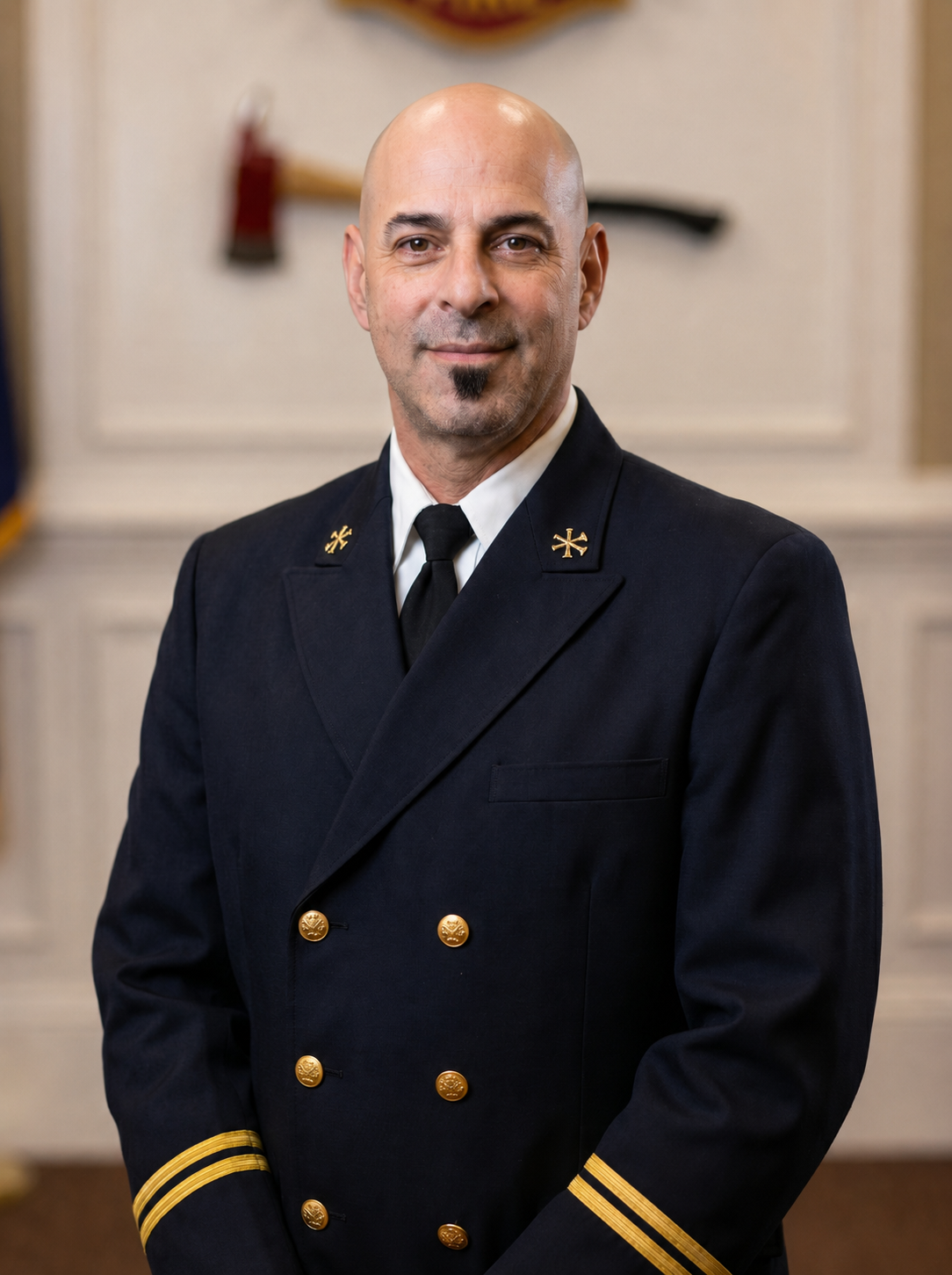 Theo Gonzales, Assistant Chief of EMS, in dress uniform